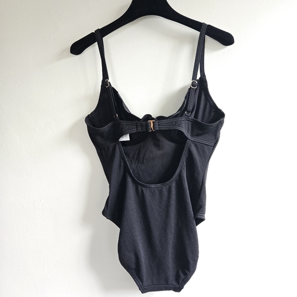 New Kate Spade Maillot Scallop Black One Piece Swimsuit Small NWT - Picture 5 of 8